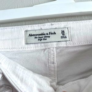 Abercrombie and Fitch — (White) Super Skinny High Rise Jeans